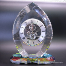 Good Quality Pretty Decorative Table Crystal Glass Clock Crystal Clock